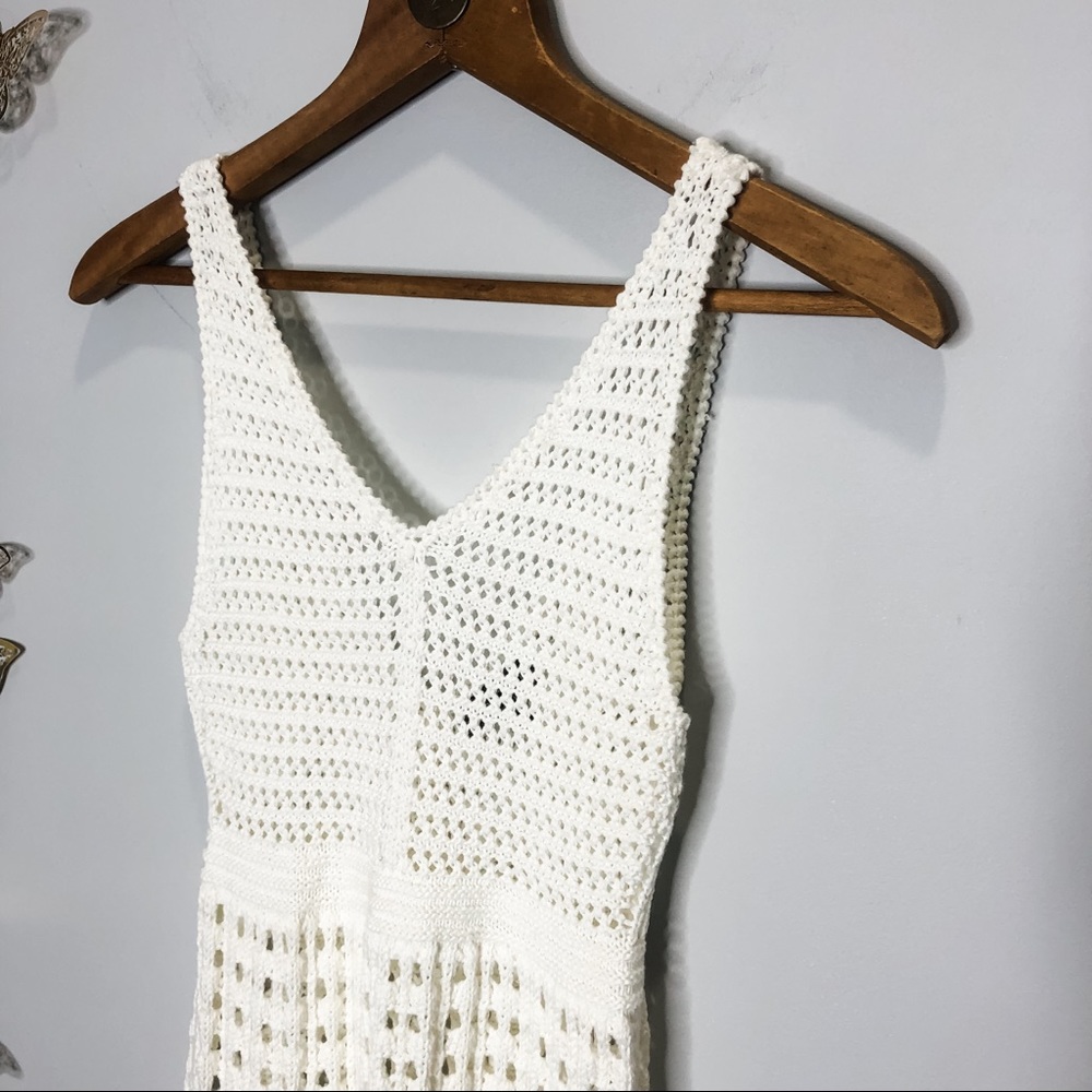 🦋🌙 TOPSHOP | Cream Crocheted Knit Coverup Dress - Picture 2 of 8